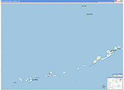 Aleutians West County Wall Map Basic Style